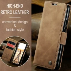 Phone Case For Samsung Galaxy Z Fold 7 Z Fold 6 Z Fold 5 Z Fold 4 Flip Cover with Stand Holder Magnetic Card Slot Retro TPU PU Leather