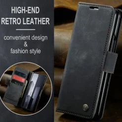 Phone Case For Samsung Galaxy Z Fold 7 Z Fold 6 Z Fold 5 Z Fold 4 Flip Cover with Stand Holder Magnetic Card Slot Retro TPU PU Leather