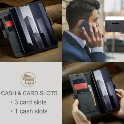 Phone Case For Samsung Galaxy Z Fold 7 Z Fold 6 Z Fold 5 Z Fold 4 Flip Cover with Stand Holder Magnetic Card Slot Retro TPU PU Leather