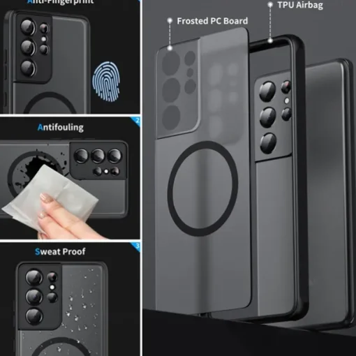 Phone Case For Samsung Galaxy S25 S24 S23 S23 FE S22 S21 Ultra Plus A55 5G A35 5G A25 A15 With Magsafe Full Body Protective Shockproof PC