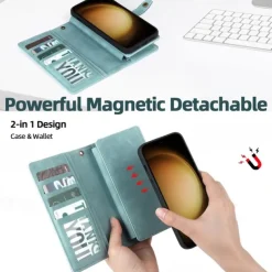 Phone Case For Samsung Galaxy S23 Ultra Plus S22 Plus Ultra S21 FE A14 A54 A73 A32 A42 A22 Wallet Case Detachable Zipper with Wrist Strap Solid Colored TPU PU Leather