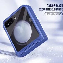 Phone Case For Z Flip 6 Z Flip 5 Back Cover with Screen Protector Shockproof Retro TPU PC