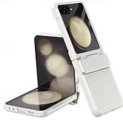 Phone Case For Z Flip 6 Z Flip 5 Back Cover with Screen Protector Shockproof Retro TPU PC