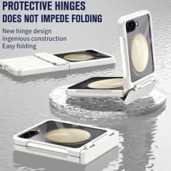 Phone Case For Z Flip 6 Z Flip 5 Back Cover with Screen Protector Shockproof Retro TPU PC