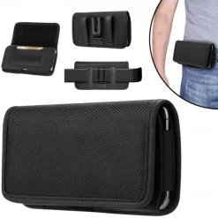 Phone Holster Case Nylon Cell Phone Belt Clip 4.7-6.8inch Pouch Carrying Case Waist Bag