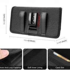 Phone Holster Case Nylon Cell Phone Belt Clip 4.7-6.8inch Pouch Carrying Case Waist Bag