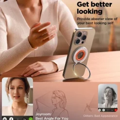 Phone Ring Holder Adjustable Magnetic Removable Phone Holder for Office Desk Kitchen Compatible with iPhone 13 iPhone 12 Phone Accessory