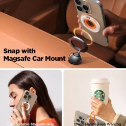 Phone Ring Holder Adjustable Magnetic Removable Phone Holder for Office Desk Kitchen Compatible with iPhone 13 iPhone 12 Phone Accessory