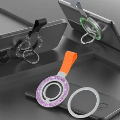 Phone Ring Holder Rotatable Foldable Magnetic Phone Holder for Outdoor Desk Compatible with iPhone 15 14 Plus 13 12 Mini 11 Pro Max X XR XS Max Phone Accessory