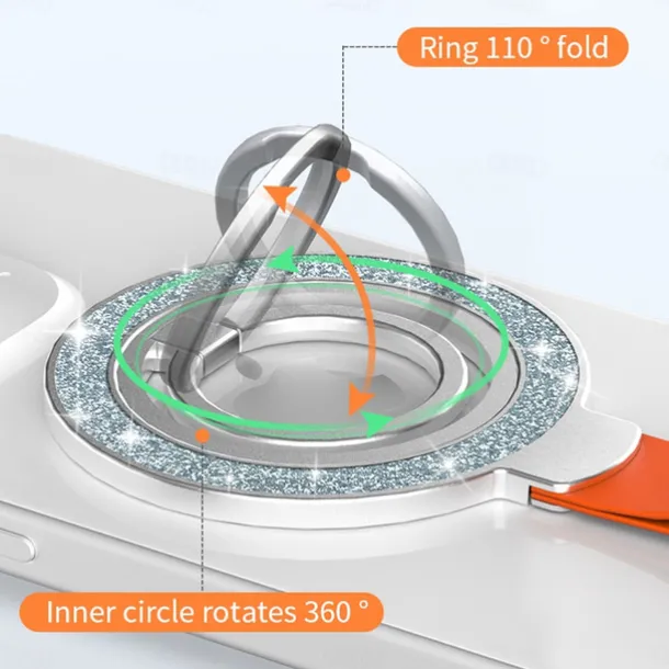 Phone Ring Holder Rotatable Foldable Magnetic Phone Holder for Outdoor Desk Compatible with iPhone 15 14 Plus 13 12 Mini 11 Pro Max X XR XS Max Phone Accessory