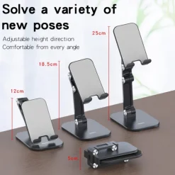Phone Stand Cell phone tablet universal three-stage foldable lift Flexible Table Desktop Adjustable Cell Smartphone Stand