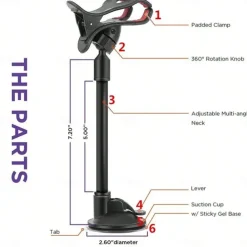 Phone Stand Dashboard Phone Holder Rotatable Adjustable Removable Phone Holder for Desk Car Car Truck Compatible with All Mobile Phone Phone Accessory