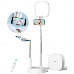 Phone Stand Portable Foldable Adjustable Phone Holder for Outdoor Selfies / Vlogging / Live Streaming Office Compatible with Tablet All Mobile Phone Phone Accessory