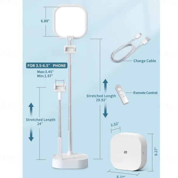 Phone Stand Portable Foldable Adjustable Phone Holder for Outdoor Selfies / Vlogging / Live Streaming Office Compatible with Tablet All Mobile Phone Phone Accessory