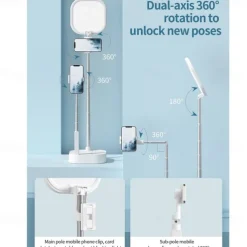 Phone Stand Portable Foldable Adjustable Phone Holder for Outdoor Selfies / Vlogging / Live Streaming Office Compatible with Tablet All Mobile Phone Phone Accessory