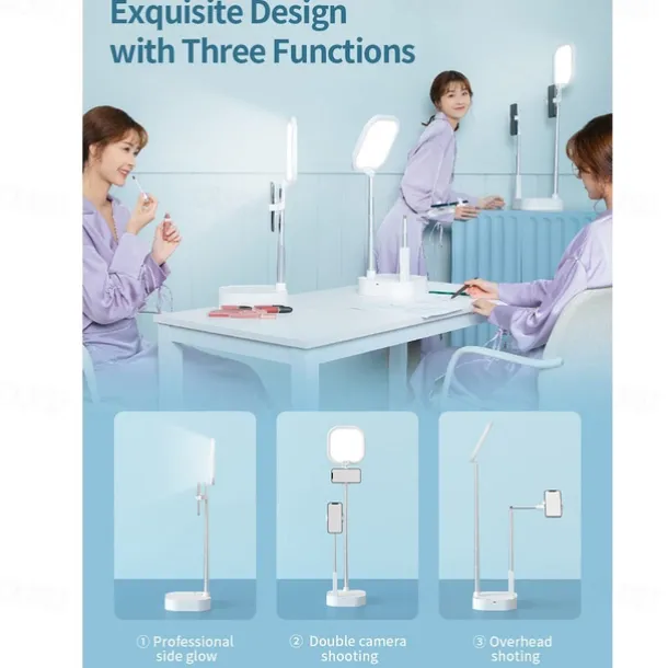 Phone Stand Portable Foldable Adjustable Phone Holder for Outdoor Selfies / Vlogging / Live Streaming Office Compatible with Tablet All Mobile Phone Phone Accessory