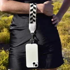 Phone Strap with Zippered Pouch Adjustable Nylon Canvas Crossbody Lanyard Detachable Wristlet & Innovative Hanging Phone Card