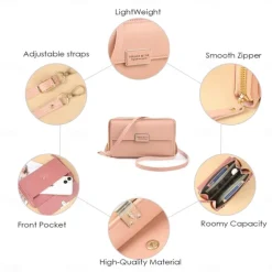 Phone wallet Handbag Small Crossbody Bag for Women Cell Phone Purse Ladies Shoulder Handbags Wallet Purse with Credit Card Slots For iPhone 15 Samsung Univesal Phone Bag