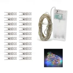 Photo Clip String Lights 3M LED Fairy Lights Outdoor Wedding Decoration Battery Operated Christmas Patio Wedding Decoration Party Home