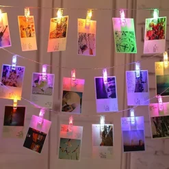 Photo Clip String Lights 10M with 100 Clips LED Fairy Lights for Dorm Party Garland Christmas Decoration Party Wedding Christmas String Lights