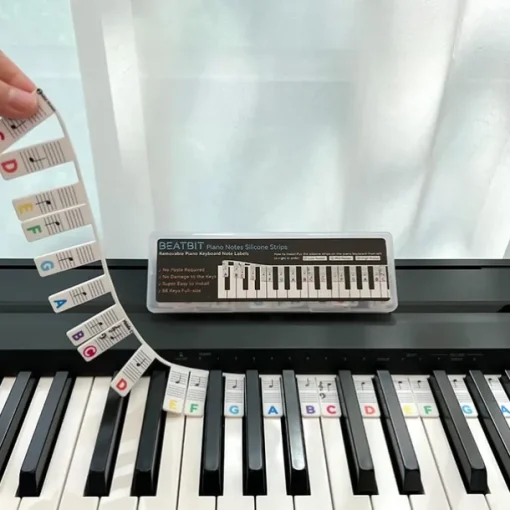 Piano Notes Guide For Beginner Removable Piano Keyboard Note Labels For Learning 88-Key Full Size Made Of Silicone No Need Stickers Reusable For Kids Student