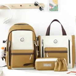 4-Piece Kids' School Backpack Set with Lunch Bag, Pencil Case & Drawstring Pouch – Durable Waterproof Bookbag for Boys and Girls