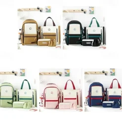 4-Piece Kids' School Backpack Set with Lunch Bag, Pencil Case & Drawstring Pouch – Durable Waterproof Bookbag for Boys and Girls