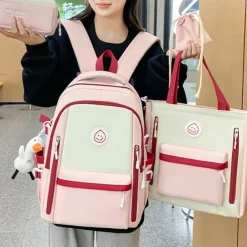 4-Piece Kids' School Backpack Set with Lunch Bag, Pencil Case & Drawstring Pouch – Durable Waterproof Bookbag for Boys and Girls