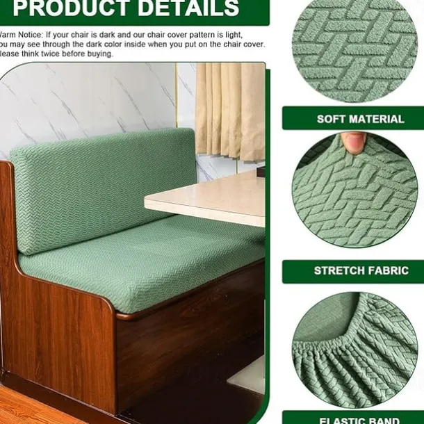 2-Piece RV Dinette Cushion Covers Stretch T-Shaped Sofa Cushion Covers - Elastic Slipcovers for Camper Seats - Durable and Easy to Fit RV Furniture Protection