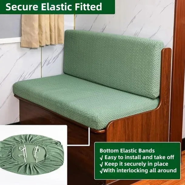 2-Piece RV Dinette Cushion Covers Stretch T-Shaped Sofa Cushion Covers - Elastic Slipcovers for Camper Seats - Durable and Easy to Fit RV Furniture Protection