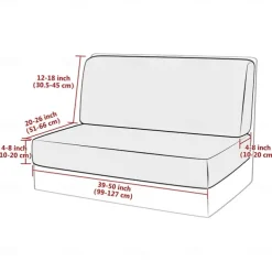 2-Piece RV Dinette Cushion Covers Stretch T-Shaped Sofa Cushion Covers - Elastic Slipcovers for Camper Seats - Durable and Easy to Fit RV Furniture Protection