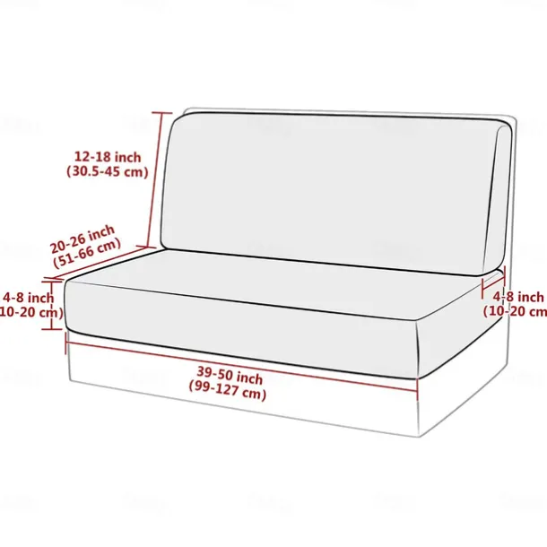 2-Piece RV Dinette Cushion Covers Stretch T-Shaped Sofa Cushion Covers - Elastic Slipcovers for Camper Seats - Durable and Easy to Fit RV Furniture Protection