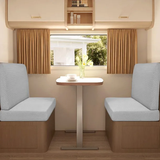 2-Piece RV Dinette Cushion Covers Stretch T-Shaped Sofa Cushion Covers - Elastic Slipcovers for Camper Seats - Durable and Easy to Fit RV Furniture Protection