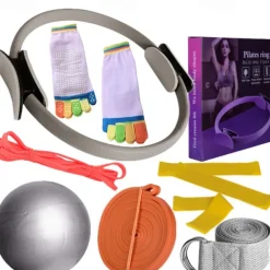 Pilates Circle Ten Piece Yoga Ball Latex Elastic Ring Resistance Belt Stretch Band Yoga Socks Fitness Set