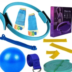 Pilates Circle Ten Piece Yoga Ball Latex Elastic Ring Resistance Belt Stretch Band Yoga Socks Fitness Set