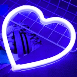 Pink Heart Neon Sign LED Light Battery Operated / USB Powered Table and Wall Decor Lamp for Dorm Girl's Room Mothers Day Valentine's Day Party Birthday Home Christmas Decoration
