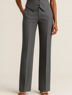 Pinstripe Pants Mother of the Bride Elegant Floor Length Ankle Length