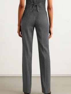 Pinstripe Pants Mother of the Bride Elegant Floor Length Ankle Length