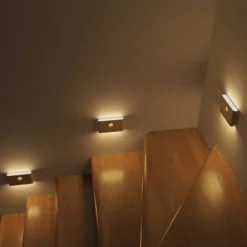 PIR Motion Sensing Night Light USB Rechargeable LED Human Body Sensing Night Light Smart Light Control Wall Lamp for Room Wall Wardrobe Home Bathroom Shoe Cabinet Bedroom Lighting