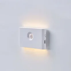 PIR Motion Sensing Night Light USB Rechargeable LED Human Body Sensing Night Light Smart Light Control Wall Lamp for Room Wall Wardrobe Home Bathroom Shoe Cabinet Bedroom Lighting