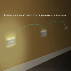 PIR Motion Sensing Night Light USB Rechargeable LED Human Body Sensing Night Light Smart Light Control Wall Lamp for Room Wall Wardrobe Home Bathroom Shoe Cabinet Bedroom Lighting