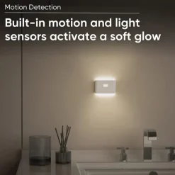 PIR Motion Sensing Night Light USB Rechargeable LED Human Body Sensing Night Light Smart Light Control Wall Lamp for Room Wall Wardrobe Home Bathroom Shoe Cabinet Bedroom Lighting