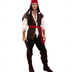 Pirates of the Caribbean Pirates of the Caribbean Outfits Costume Cosplay Costume Party Movie Cosplay for Couple's Men's Women's Adults' Masquerade