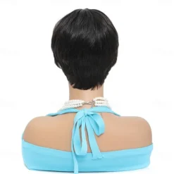 Pixie Cut perruque cheveux humain Full Machine Made Human Hair Pre Plucked Wig Short Bob Cheap Human Hair Wigs