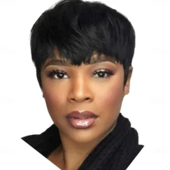 Pixie Cut perruque cheveux humain Full Machine Made Human Hair Pre Plucked Wig Short Bob Cheap Human Hair Wigs