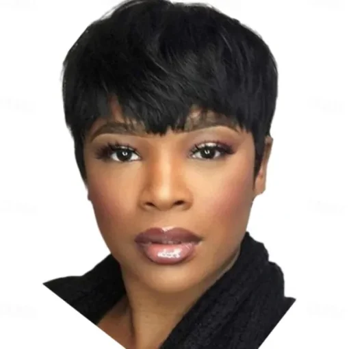 Pixie Cut perruque cheveux humain Full Machine Made Human Hair Pre Plucked Wig Short Bob Cheap Human Hair Wigs