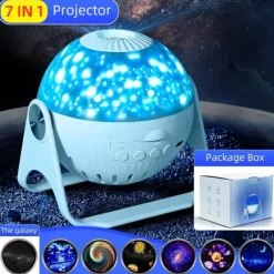 Planetarium Projector Lights Galaxy Projection 7 in 1 with 360 Rotating Nebula Moon Night Lamp Planet Aurora for Baby Bedroom Ceiling Game Room Party Bar