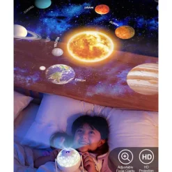 Planetarium Projector Lights Galaxy Projection 7 in 1 with 360 Rotating Nebula Moon Night Lamp Planet Aurora for Baby Bedroom Ceiling Game Room Party Bar