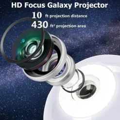 Planetarium Projector Lights Galaxy Projection 7 in 1 with 360 Rotating Nebula Moon Night Lamp Planet Aurora for Baby Bedroom Ceiling Game Room Party Bar