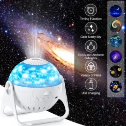 Planetarium Projector Lights Galaxy Projection 7 in 1 with 360 Rotating Nebula Moon Night Lamp Planet Aurora for Baby Bedroom Ceiling Game Room Party Bar